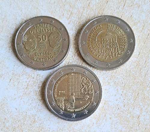 Euro gedenkmünzen - 3x,